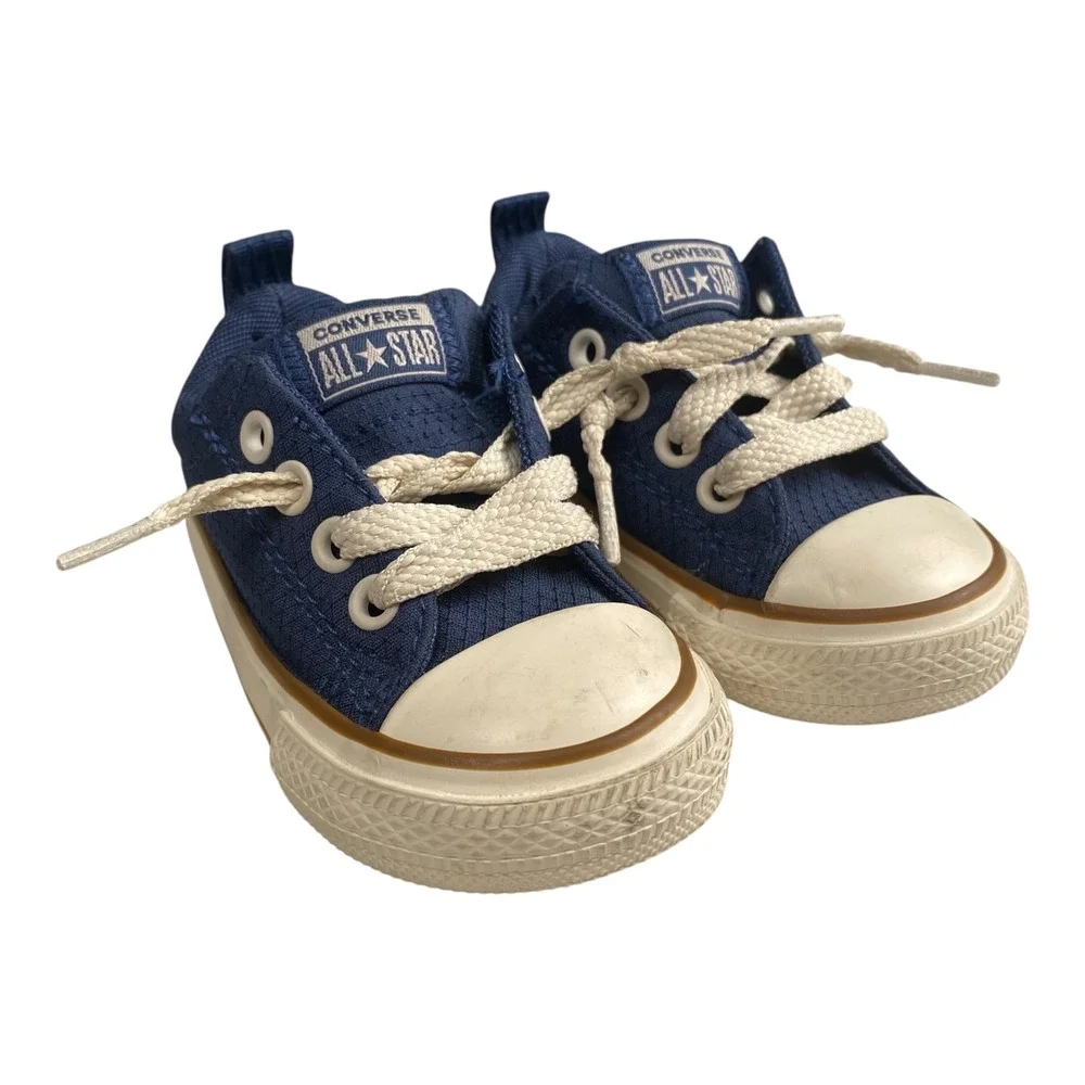 Converse All‎ Star Infant Sneakers Shoes Toddler Blue Lace Up Casual Size 4